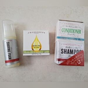 New! Beauty Bundle J.R. Liggett's Shampoo and Conditioner Bar Wooden Shelf +